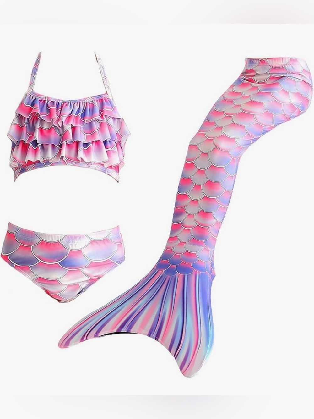 Mermaid Tail Dress Fishtail Top And Bottoms Size 110 -  5